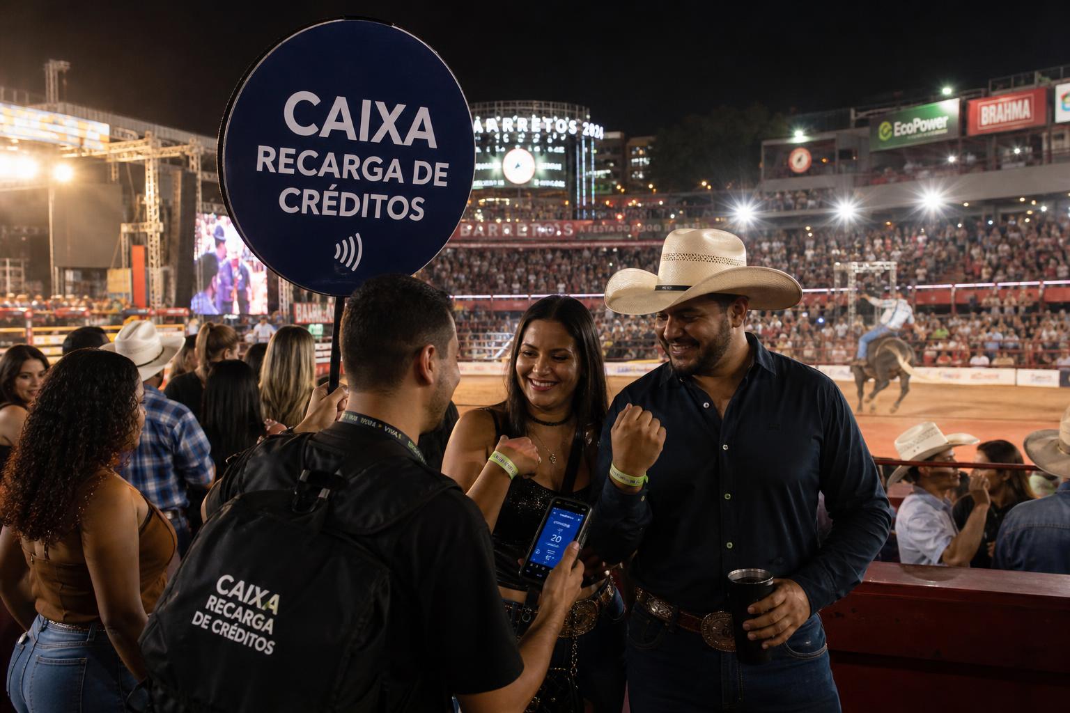Operação noturna em rodeio com promotores de recarga